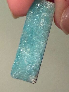 Light aqua blue stone rectangular pendant - approx 1.5 inches